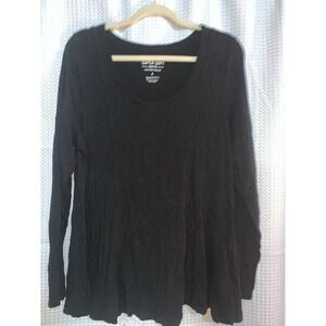 Torrid Womens Top Size 1 Black Long‎ Sleeve Scoop Neck Super Soft Knit 1x Plus